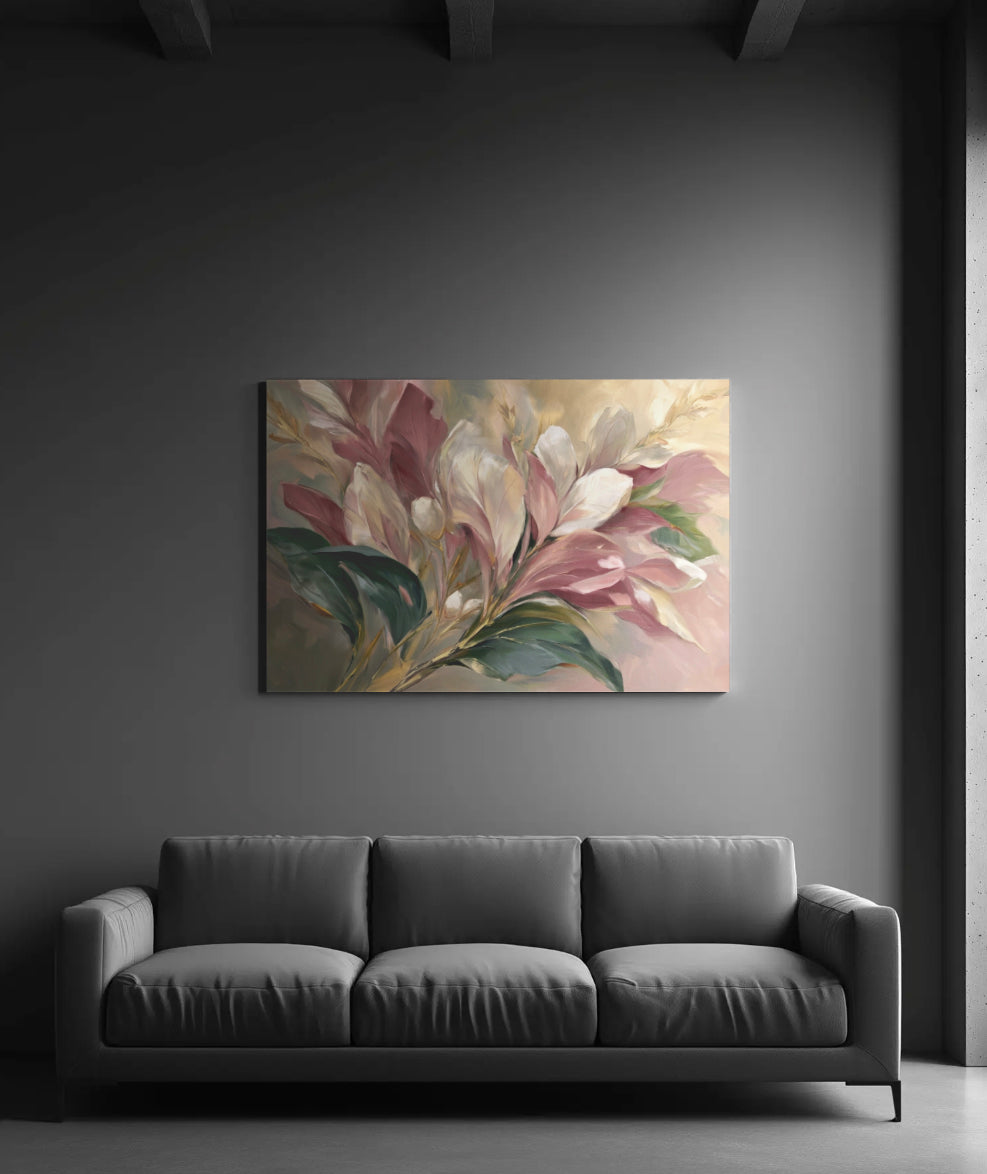 Golden Blush Petals - Premium Canvas Print Detail
