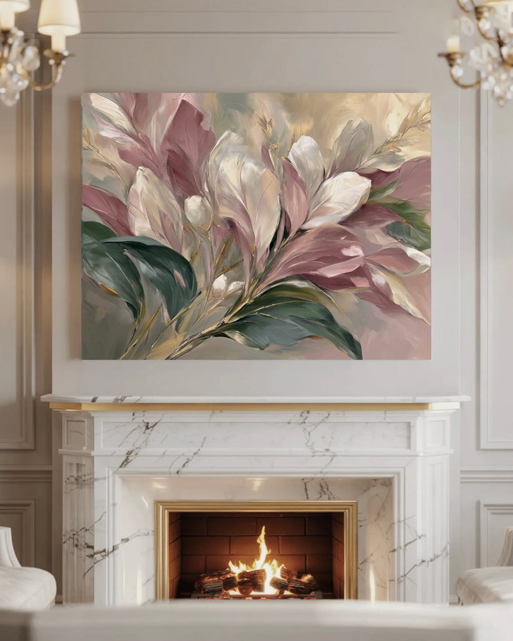 Golden Blush Petals - Premium Canvas Print Detail