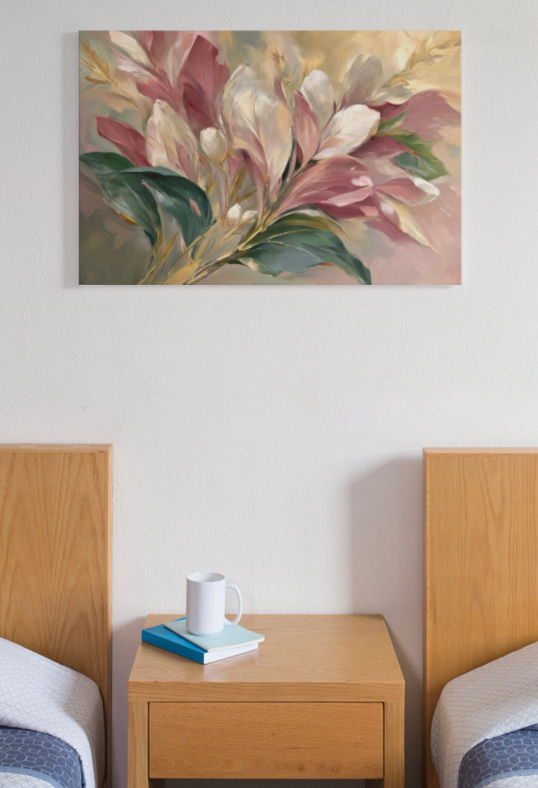 Golden Blush Petals - Premium Canvas Print Detail