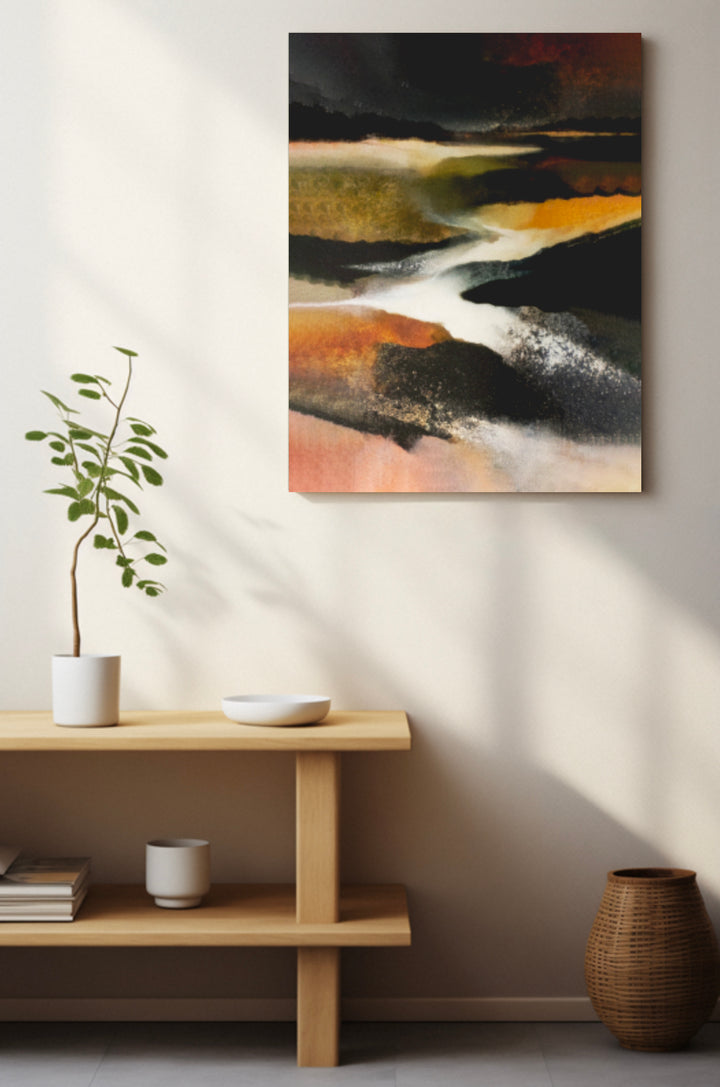 Impasto Olive Earth - Premium Canvas Print Detail