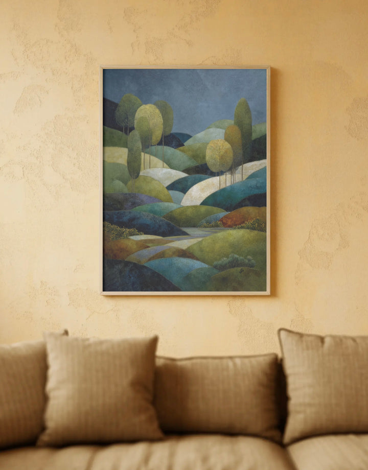 Olive Hillside Whisper - Premium Canvas Print Detail