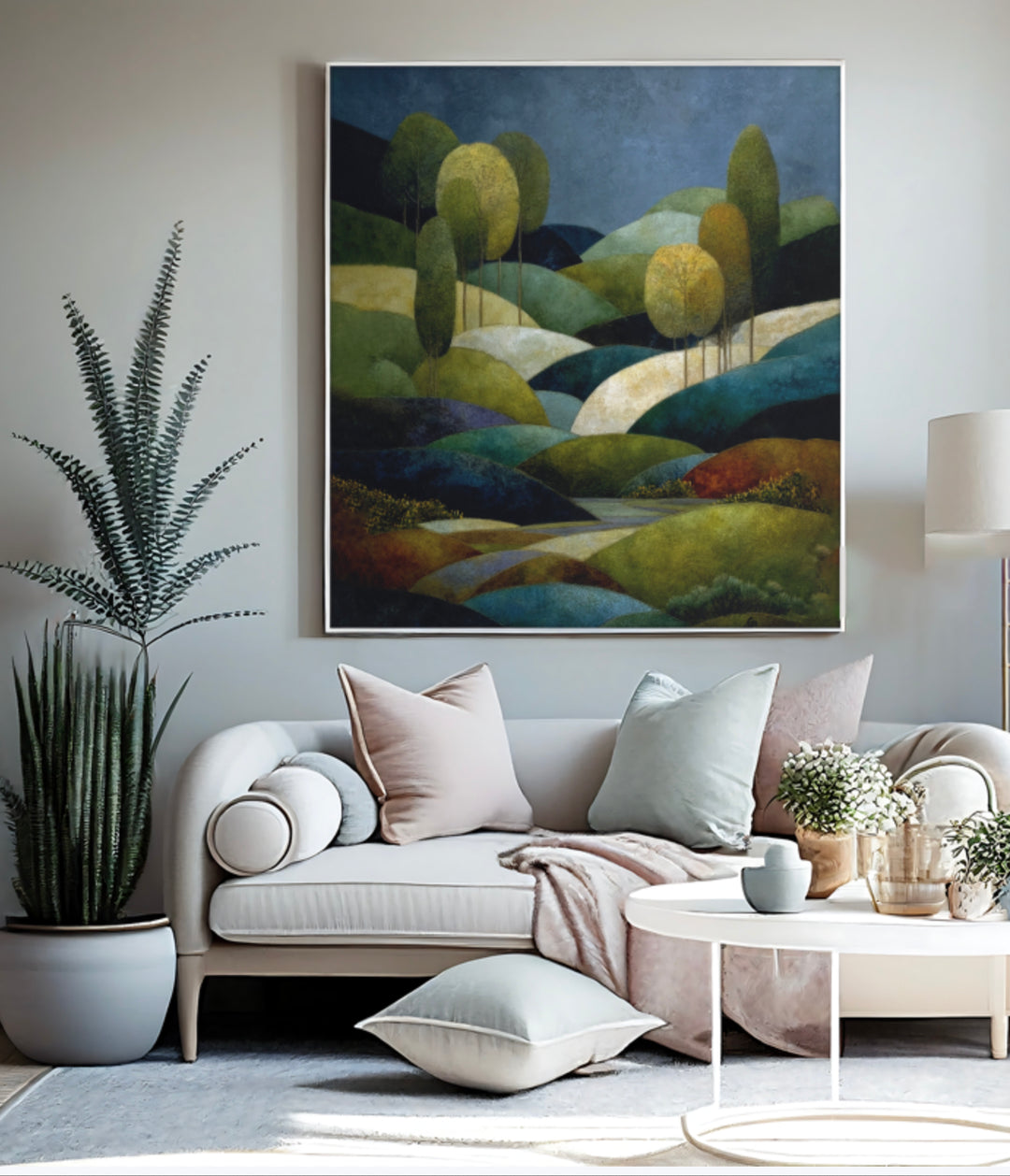 Olive Hillside Whisper - Premium Canvas Print Detail