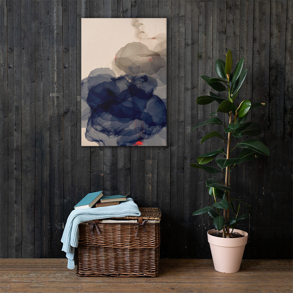 Indigo Layers in Stillness in Room Setting