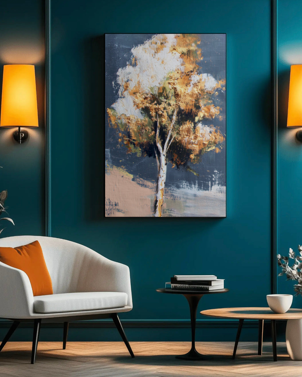 Twilight Tree Glow - Premium Canvas Print Detail
