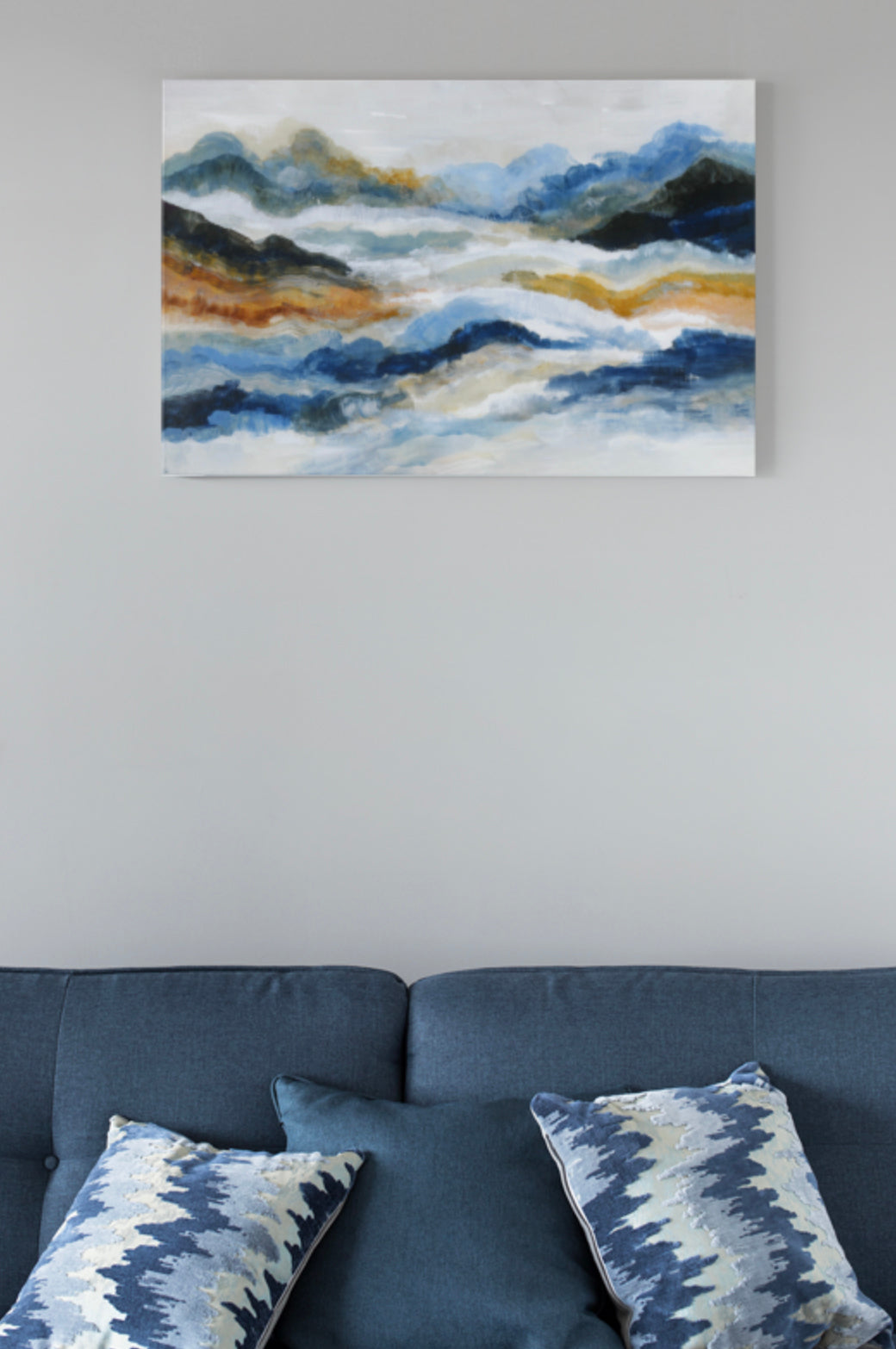 Misty Ridge Layers - Premium Canvas Print Detail