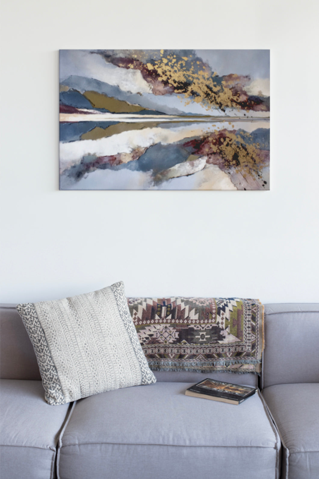 Gold and Gray Horizon - Premium Canvas Print Detail