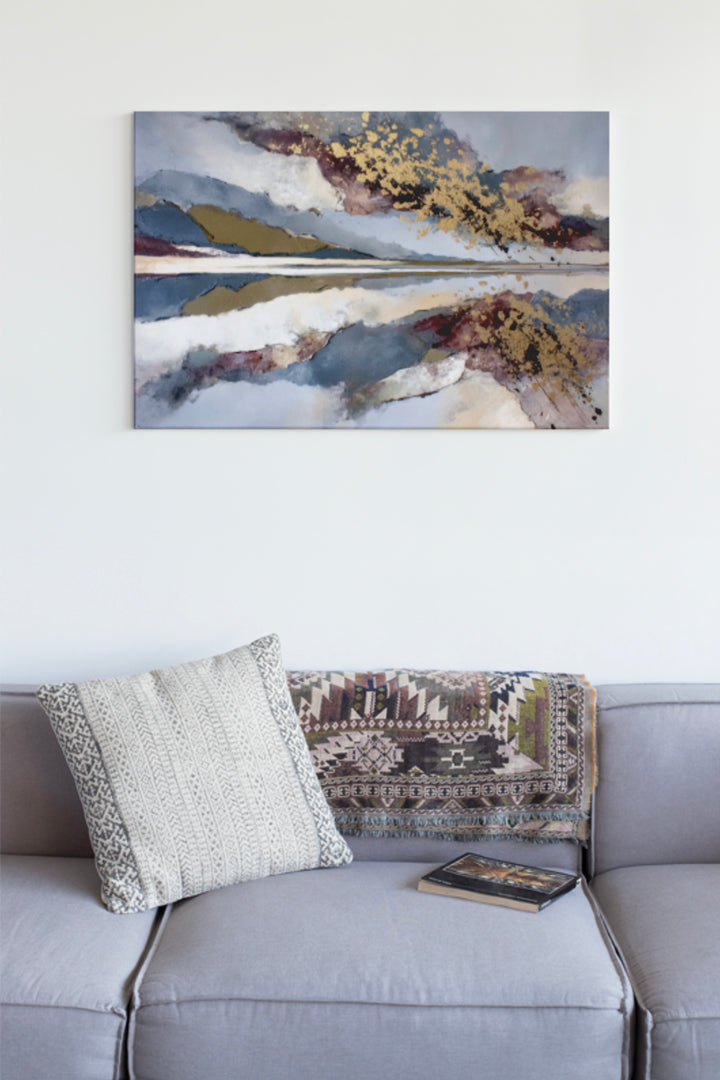 Gold and Gray Horizon - Premium Canvas Print Detail