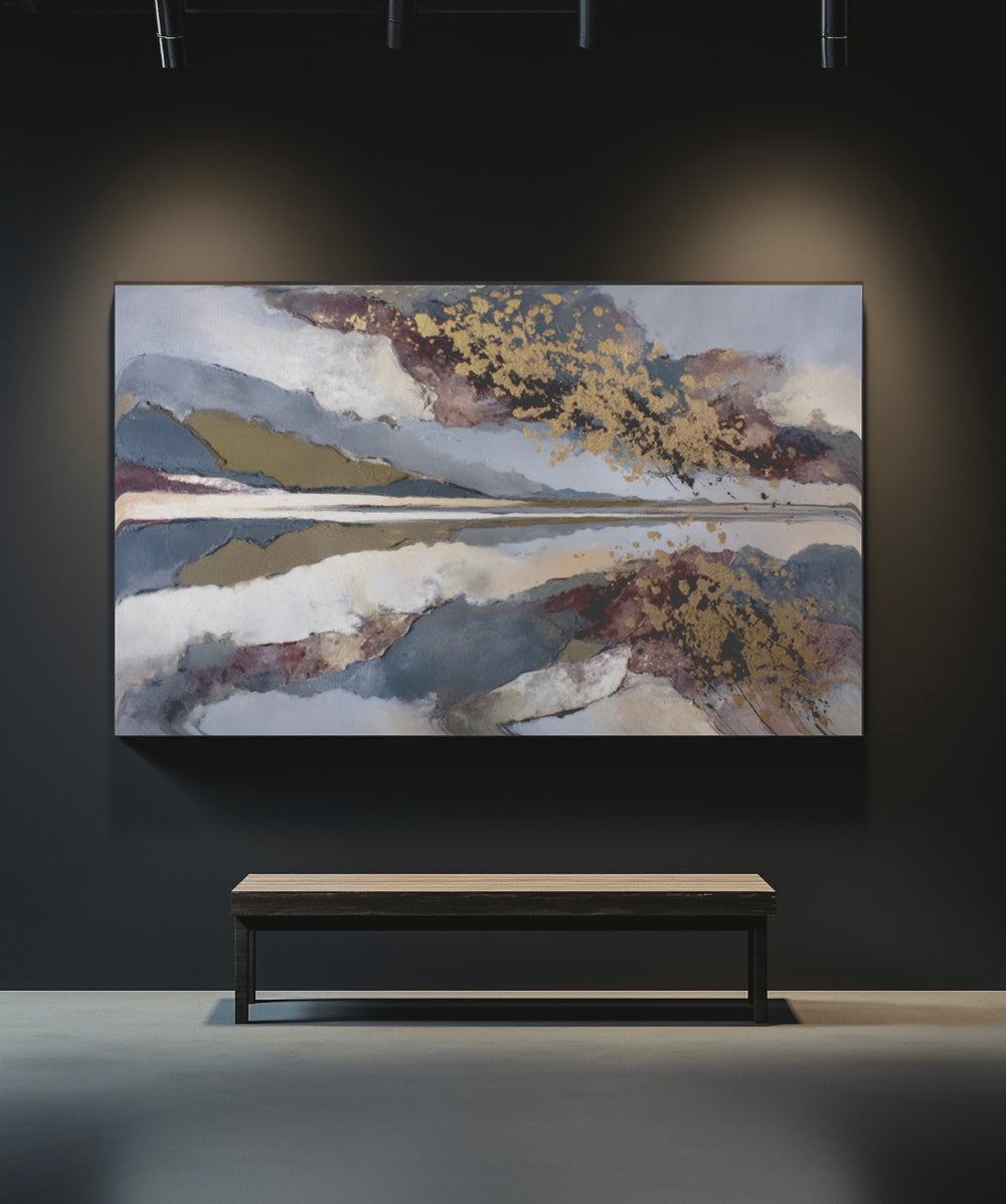 Gold and Gray Horizon - Premium Canvas Print Detail