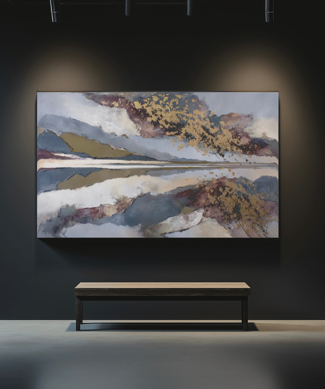 Gold and Gray Horizon - Premium Canvas Print Detail