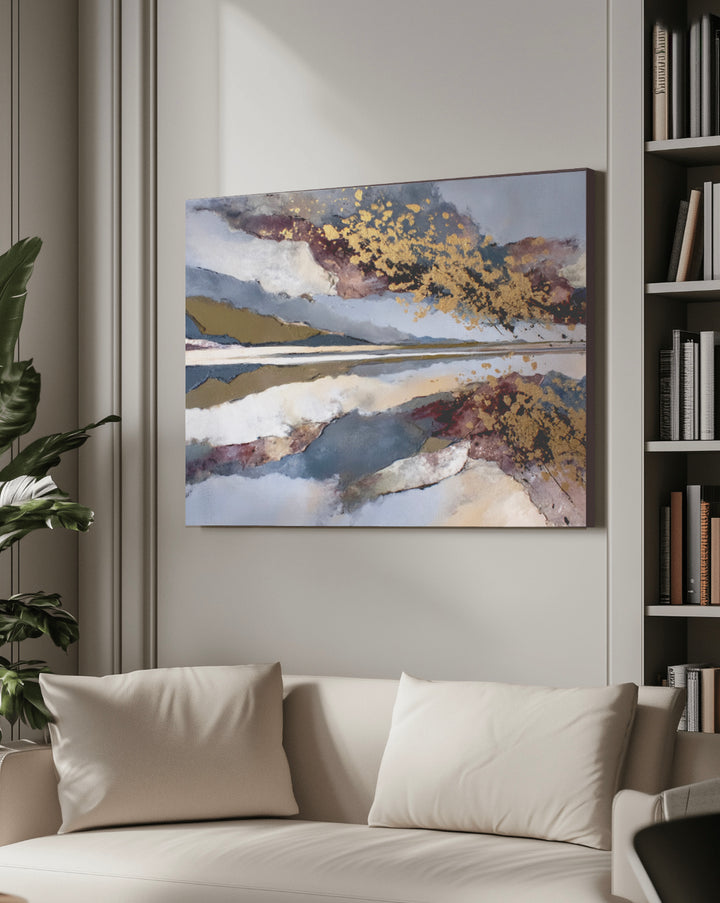 Gold and Gray Horizon - Premium Canvas Print Detail