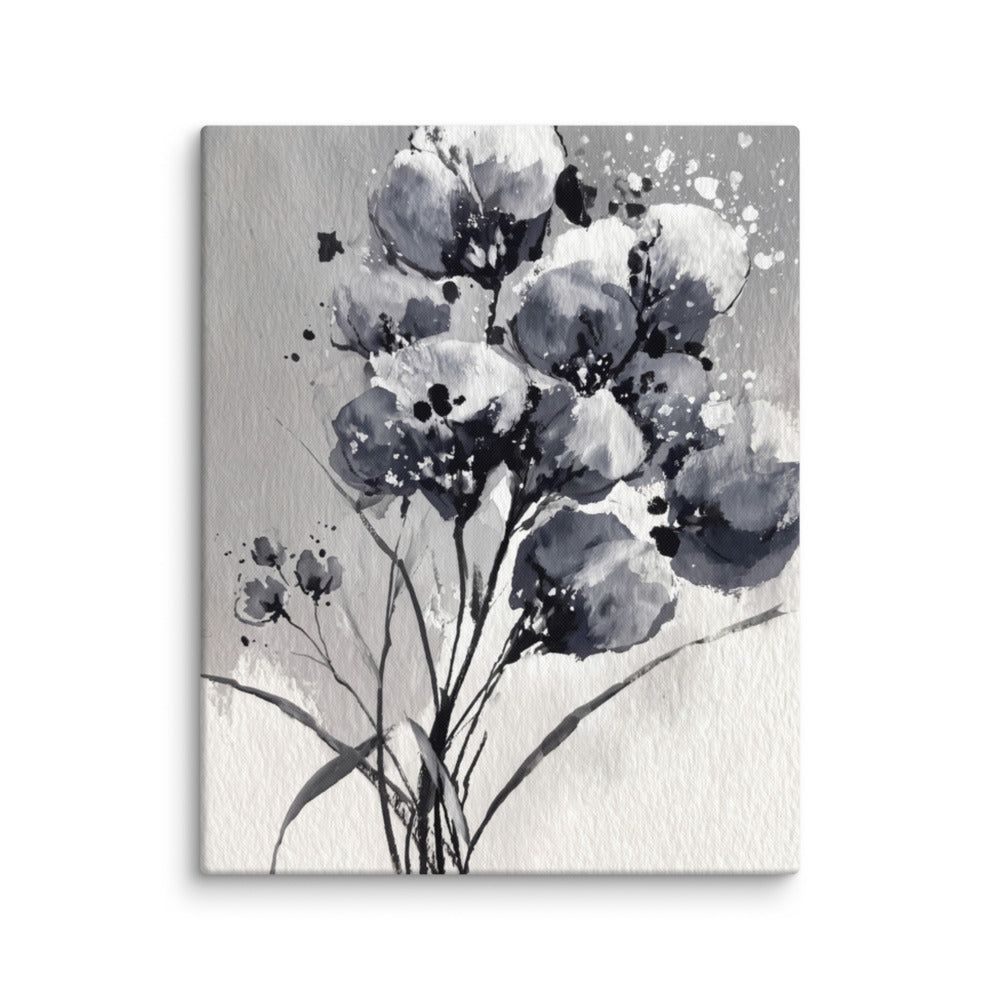 Whispering Ink-Washed Blooms - 24x30 Gallery Wrapped