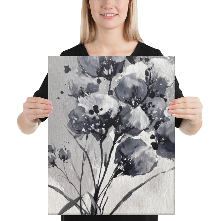 Whispering Ink-Washed Blooms - 16x20 Gallery Wrapped