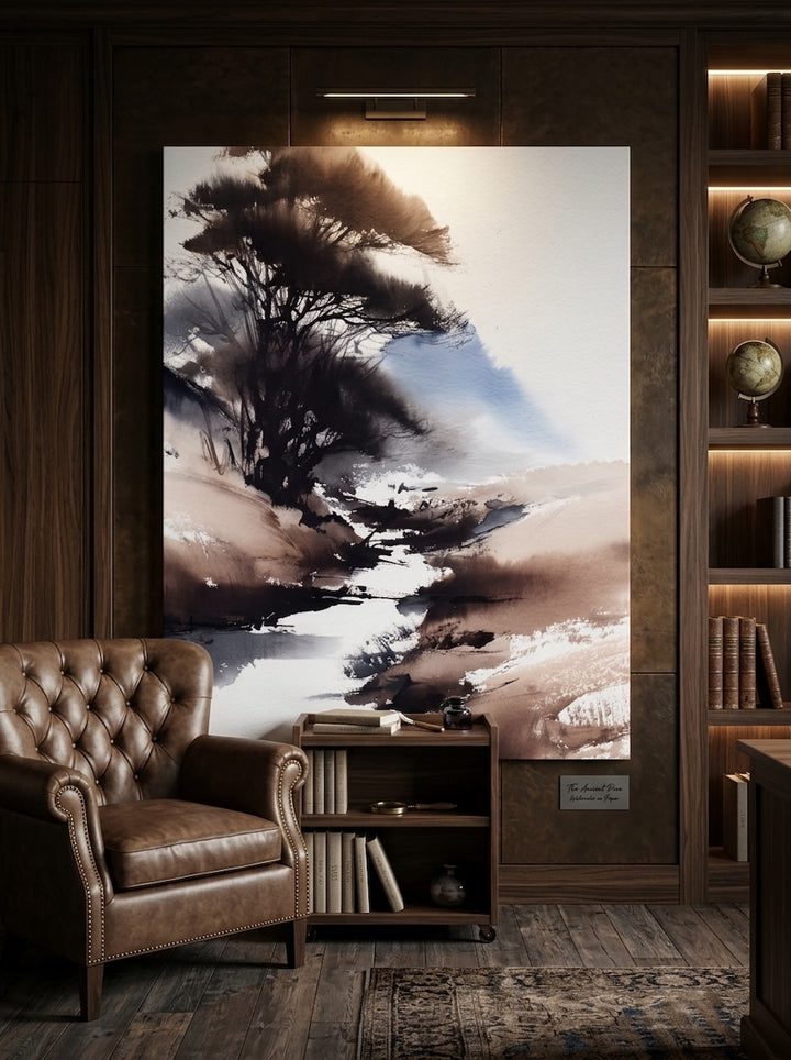 Charcoal Ink Wash - Premium Canvas Print Detail