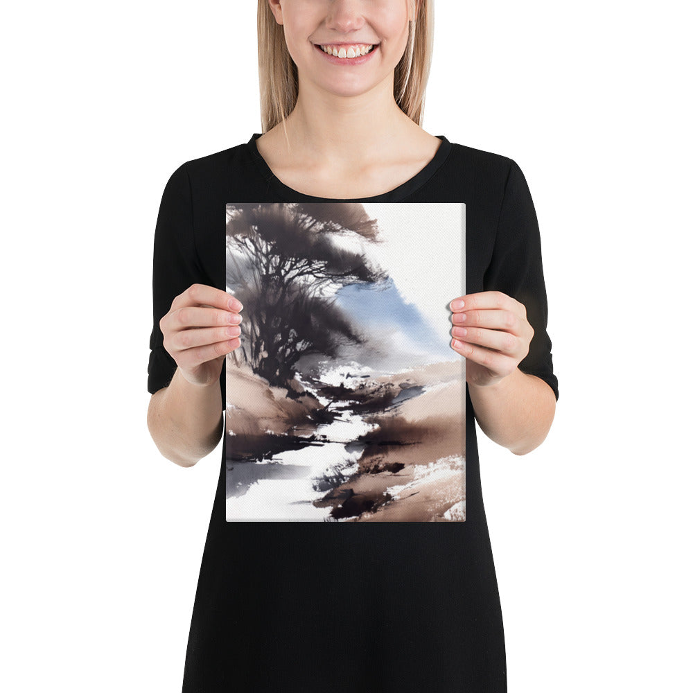 Charcoal Ink Wash - 9x12 Gallery Wrapped