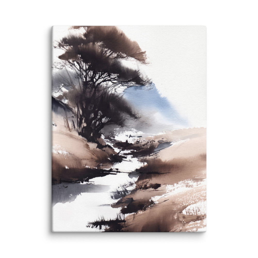 Charcoal Ink Wash - 24x32 Gallery Wrapped