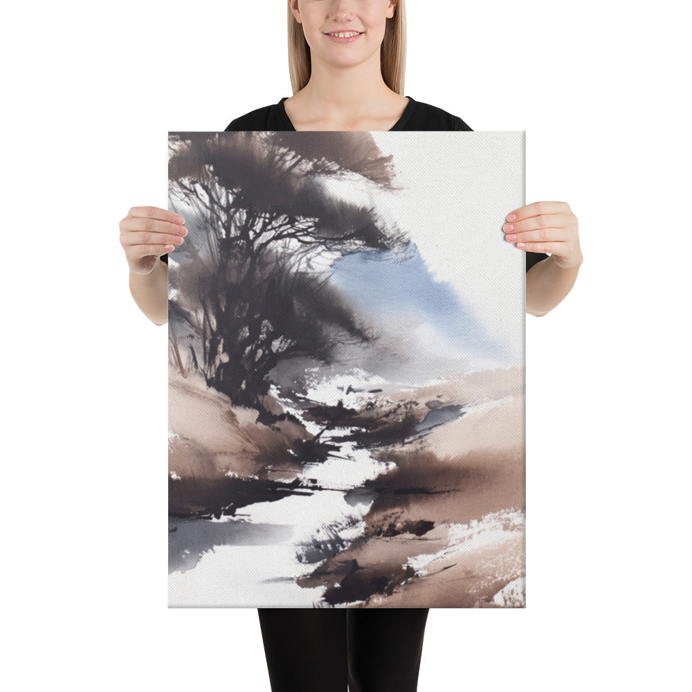 Charcoal Ink Wash - 18x24 Gallery Wrapped