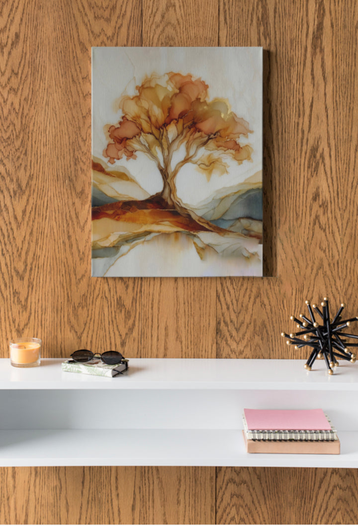 Amber Strata Silhouette - Premium Canvas Print Detail