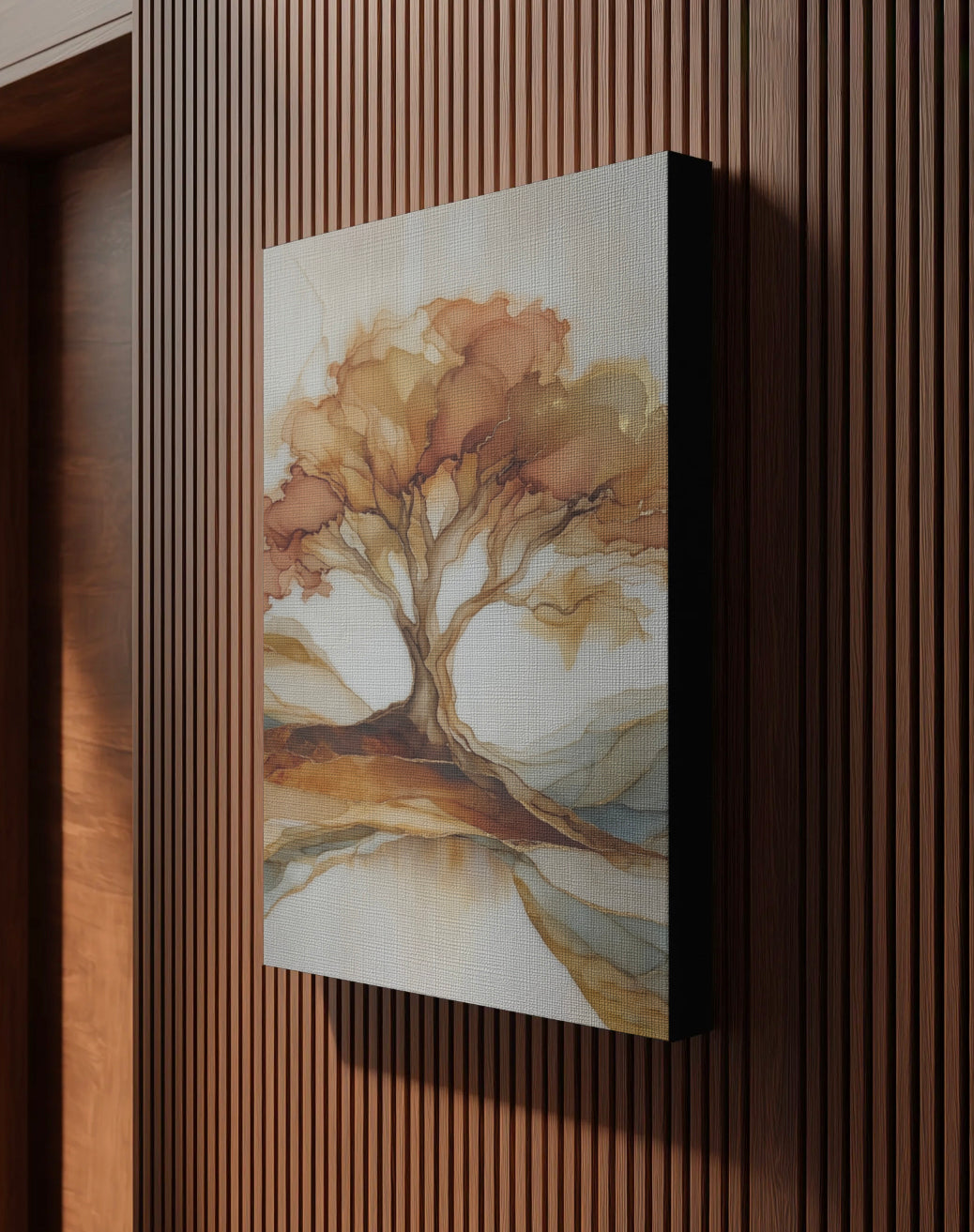 Amber Strata Silhouette - Premium Canvas Print Detail
