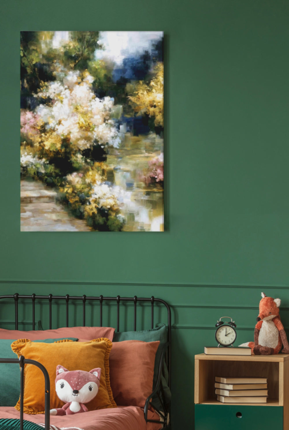 Golden Blossom Reverie - Premium Canvas Print Detail