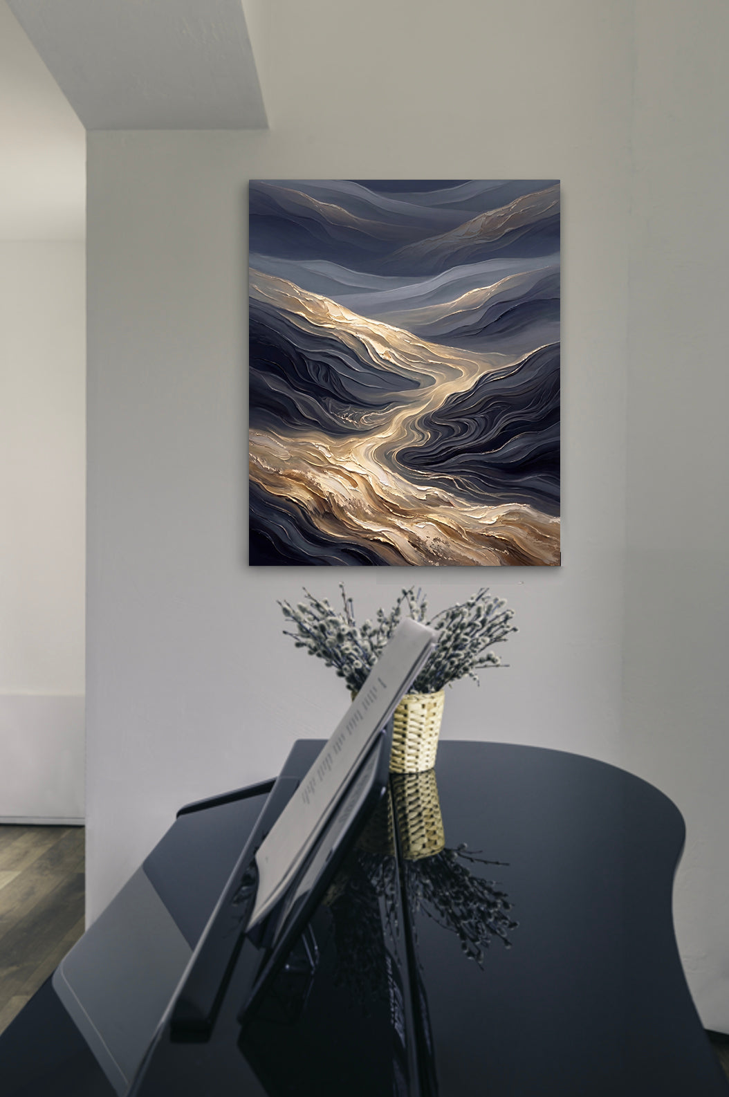 Golden Cascade - Premium Canvas Print Detail