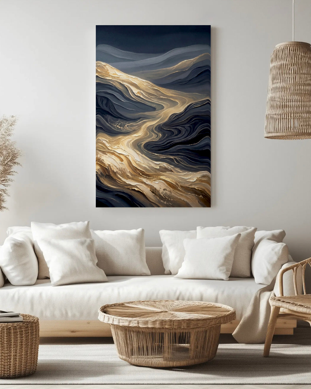 Golden Cascade - Premium Canvas Print Detail