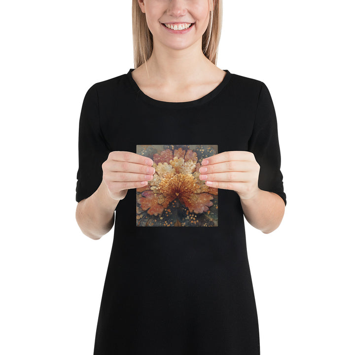 Rusted Layered Bloom - 6x6 Gallery Wrapped