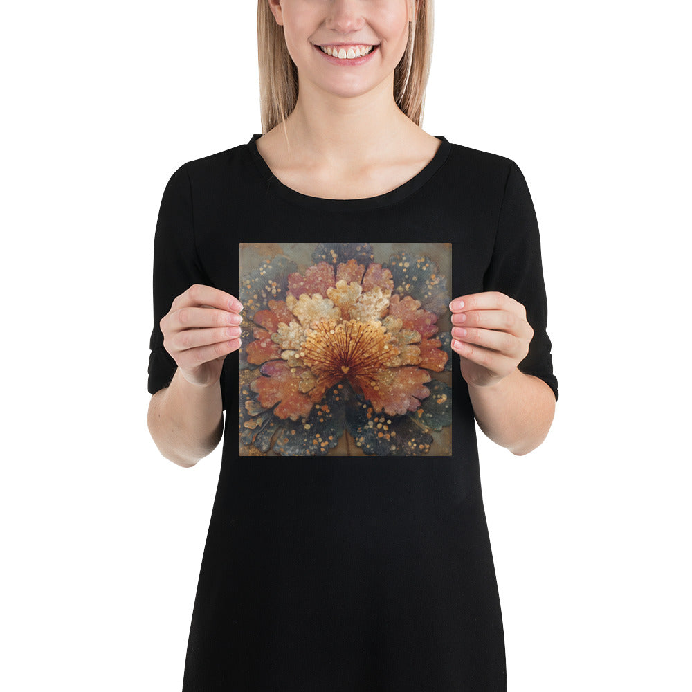 Rusted Layered Bloom - 8x8 Gallery Wrapped
