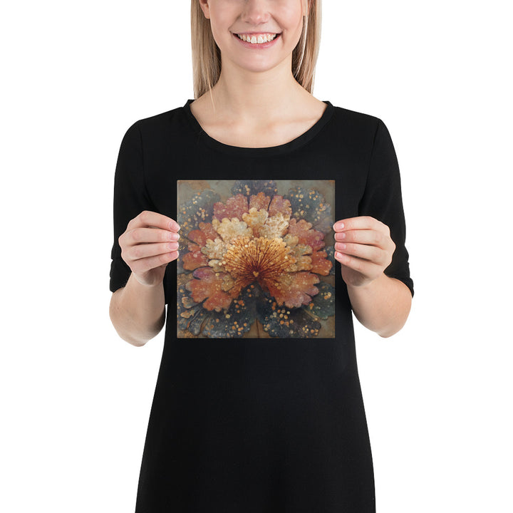 Rusted Layered Bloom - 8x8 Gallery Wrapped