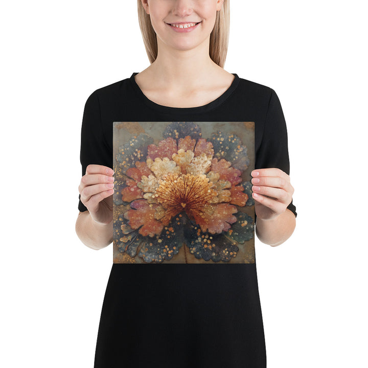 Rusted Layered Bloom - 10x10 Gallery Wrapped