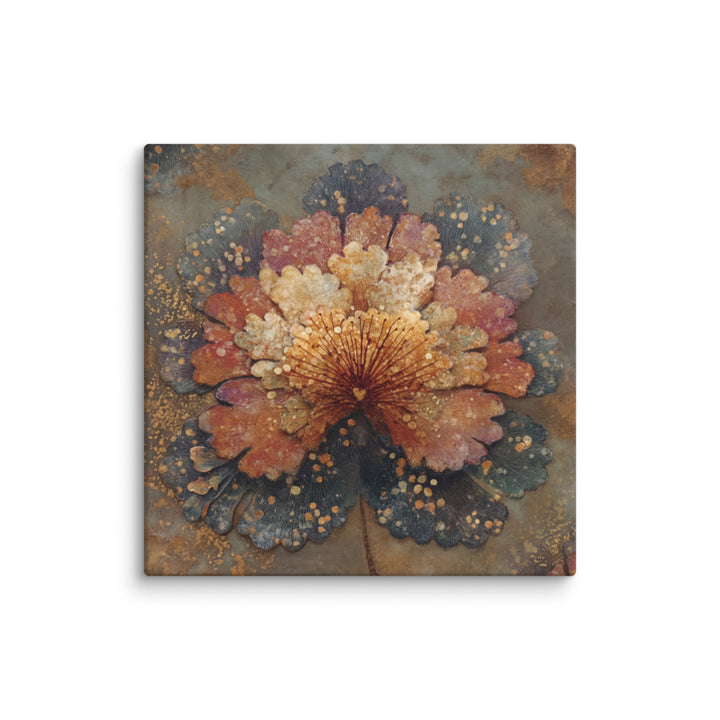Rusted Layered Bloom - 20x20 Gallery Wrapped