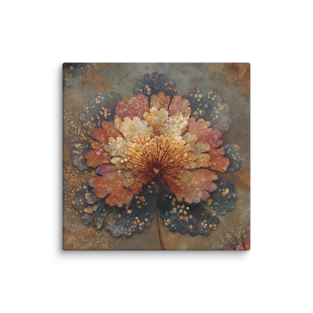 Rusted Layered Bloom - 26x26 Gallery Wrapped