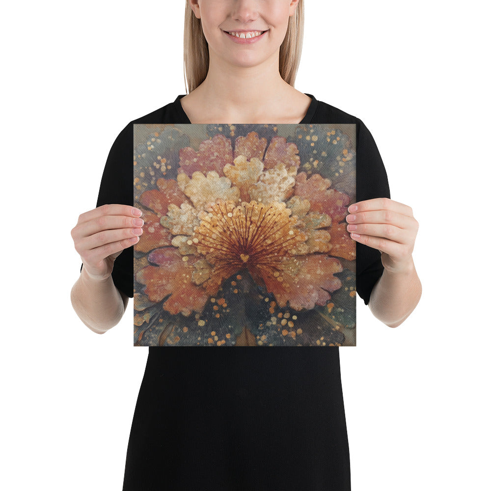 Rusted Layered Bloom - 12x12 Gallery Wrapped