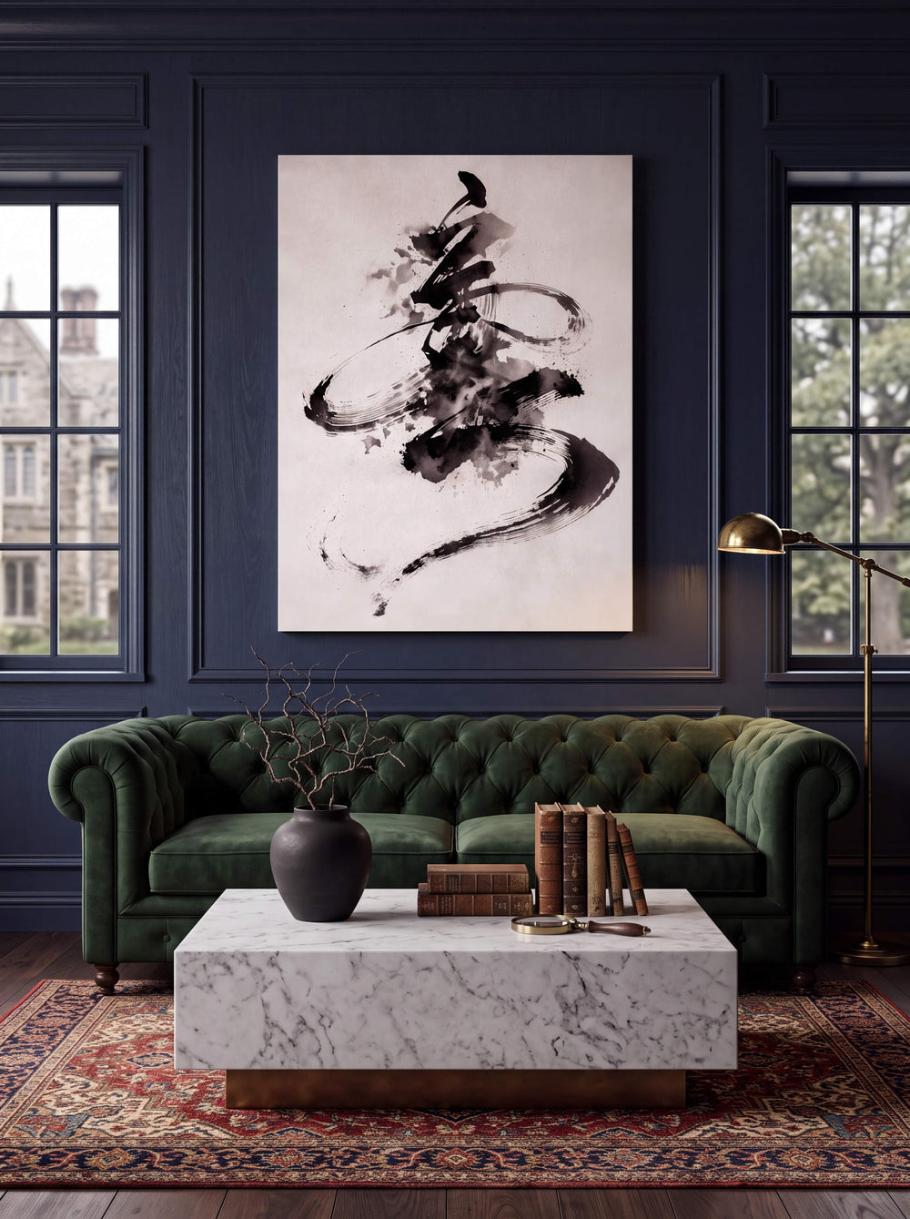 Ink Brush Flow - Premium Canvas Print Detail