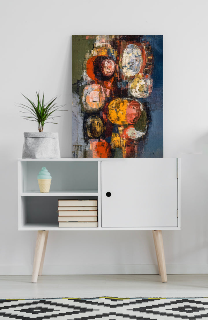 Mustard Rust Harmony - Premium Canvas Print Detail