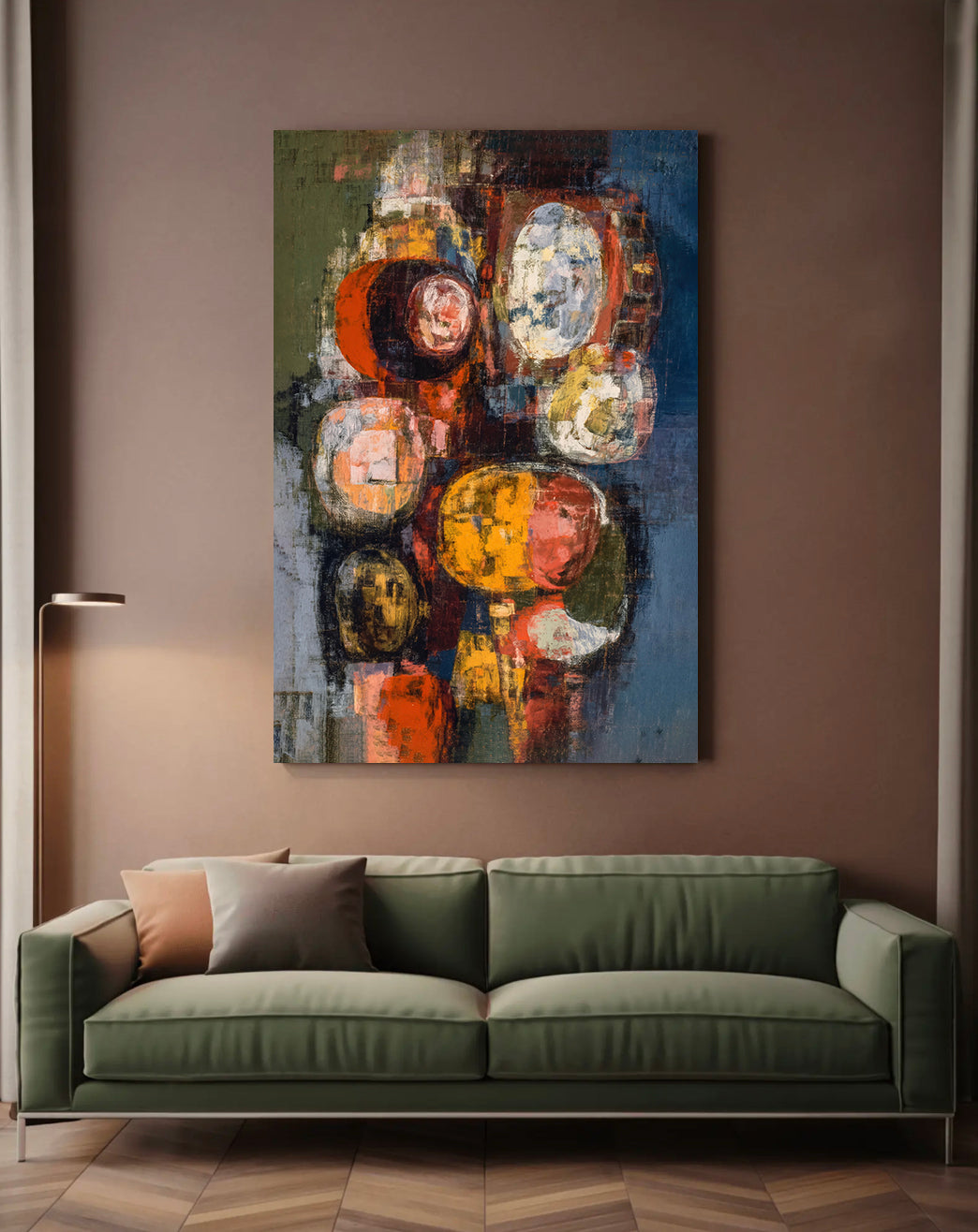 Mustard Rust Harmony - Premium Canvas Print Detail