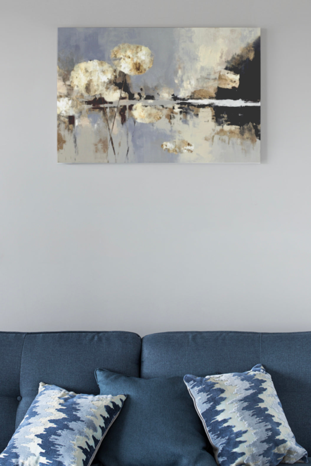 Slate Cream Horizons - Premium Canvas Print Detail