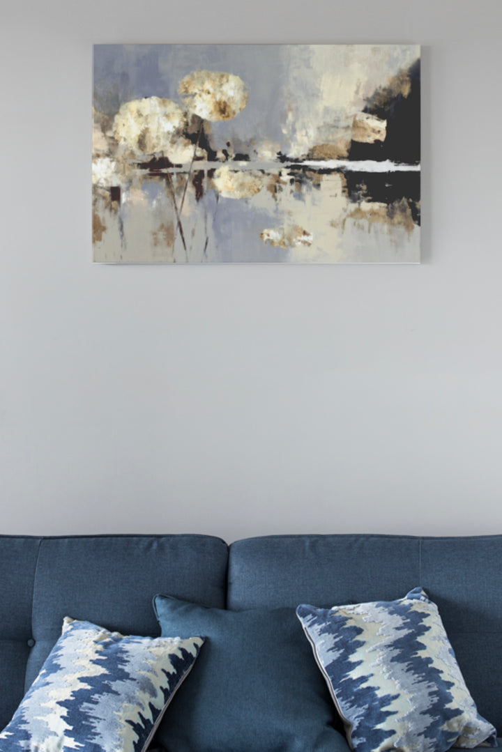 Slate Cream Horizons - Premium Canvas Print Detail