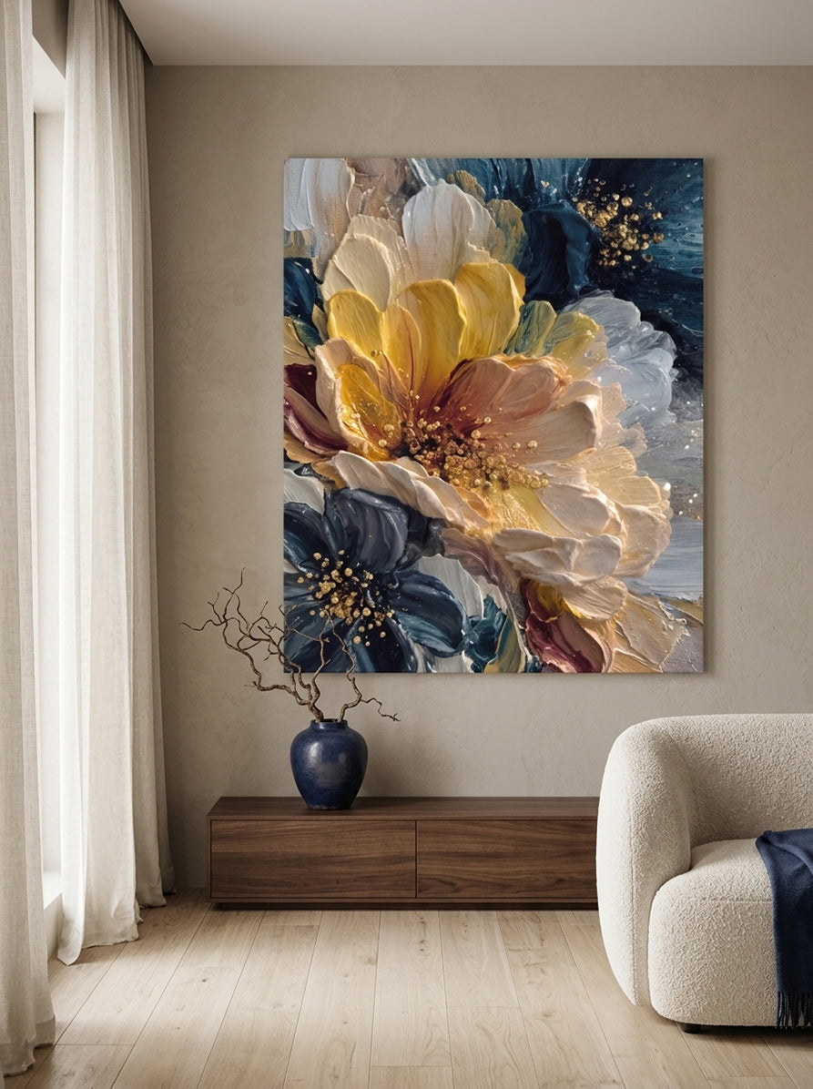 Midnight Bloom - Premium Canvas Print Detail