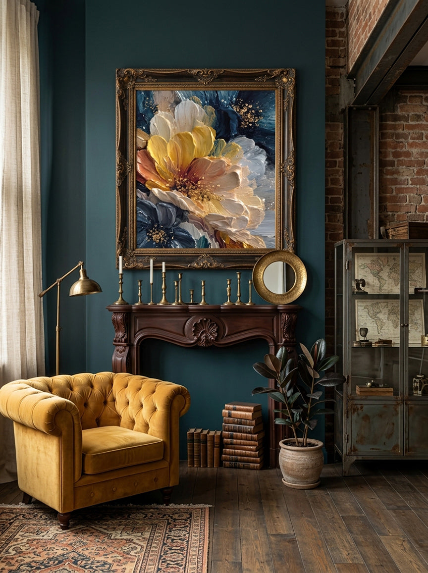 Midnight Bloom - Premium Canvas Print Detail