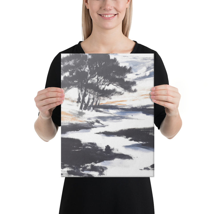 Zen Pine Silhouettes - 12x16 Gallery Wrapped