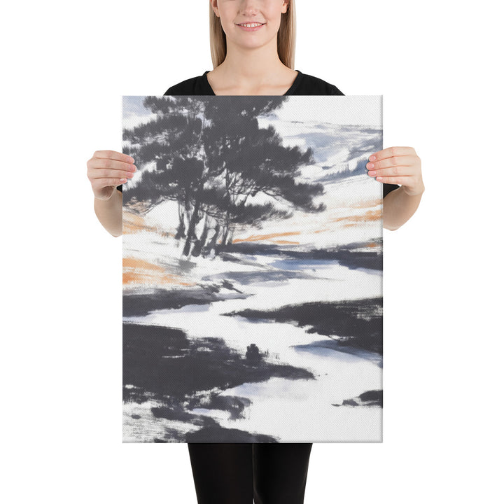 Zen Pine Silhouettes - 18x24 Gallery Wrapped
