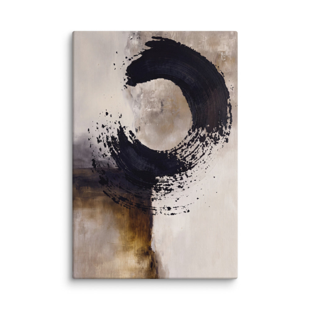 Enso Brush in Neutral Layers - 20x30 Gallery Wrapped